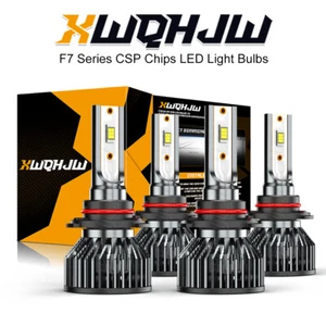 9005 9006 LED Headlights Kits Combo Bulbs 6000K High/Low Beam Super Bright White - Picture 1 of 8