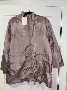 ASOS Maternity Size 6 Hooded Windbreaker Rain Jacket Polyester Blush Pink New - Picture 1 of 6