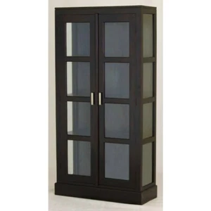 MILO SOLID MAHOGANY DISPLAY CABINET CHOCOLATE COLOUR 90X35X180 - Picture 1 of 2