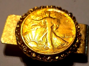 REDUCED PRICE TO SELL - US Silver - 1936 Walking Liberty Half - 24k Gold Plated. - Picture 1 of 8