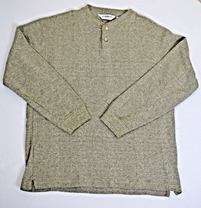 VTG Knightsbridge Mens Knit Henley Sweater Size M Cotton Blend Brown Heather - Picture 1 of 8