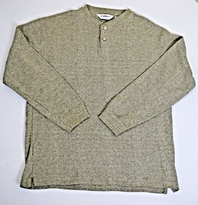 VTG Knightsbridge Mens Knit Henley Sweater Size M Cotton Blend Brown Heather - Image 1 of 4