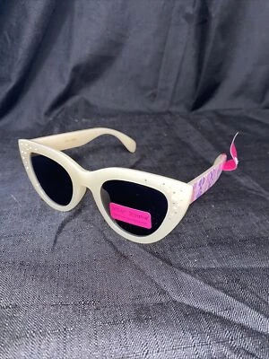 Betsy Johnson white plastic cat eye sunglasses With Rhinestones - Image 1 of 4
