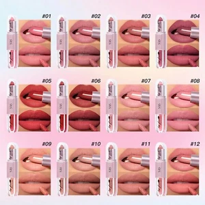 2 In 1 Lipstick & Liquid Lipstick Double Ended Lip Gloss And Lipstick Finish - Picture 1 of 59