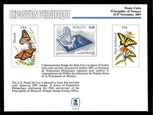 SOUVENIR CARD MINT Exposition Philatelique Monte Carlo, Monaco MINT 1987