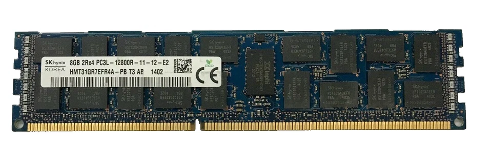 Hynix 8GB (1x8GB) 2Rx4 PC3L-12800R DDR3-1600 ECC/REG Server RAM HMT31GR7EFR4A-PB - Image 1 of 3