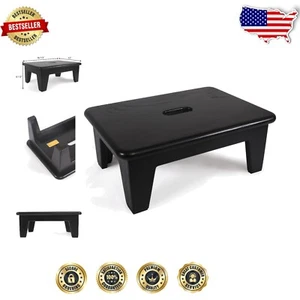 Elegant Black Oak Step Stool, 6.5" High for Adults & Seniors - Sturdy Design - Picture 1 of 8