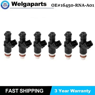 Inyectores de combustible 6 piezas 16450-RNA-A01 para Honda City 2010-2013 Civic 2006-2011 nuevos Foto 1 de 4
