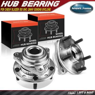 Front L & R Wheel Hub Bearing Assembly for Chevy S10 Blazer GMC S15 Sonoma Olds - Image 1 of 4