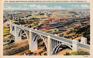 GEORGE WESTINGHOUSE BRIDGE,PLANT BLDG,LINCOLN HWY~EAST PITTSBURGH,PA~CT 1934 - Foto 1 di 1