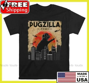 Funny Pug Tshirt, Pugzilla Tshirt, Funny Dog Pug T-Shirt - Picture 1 of 8