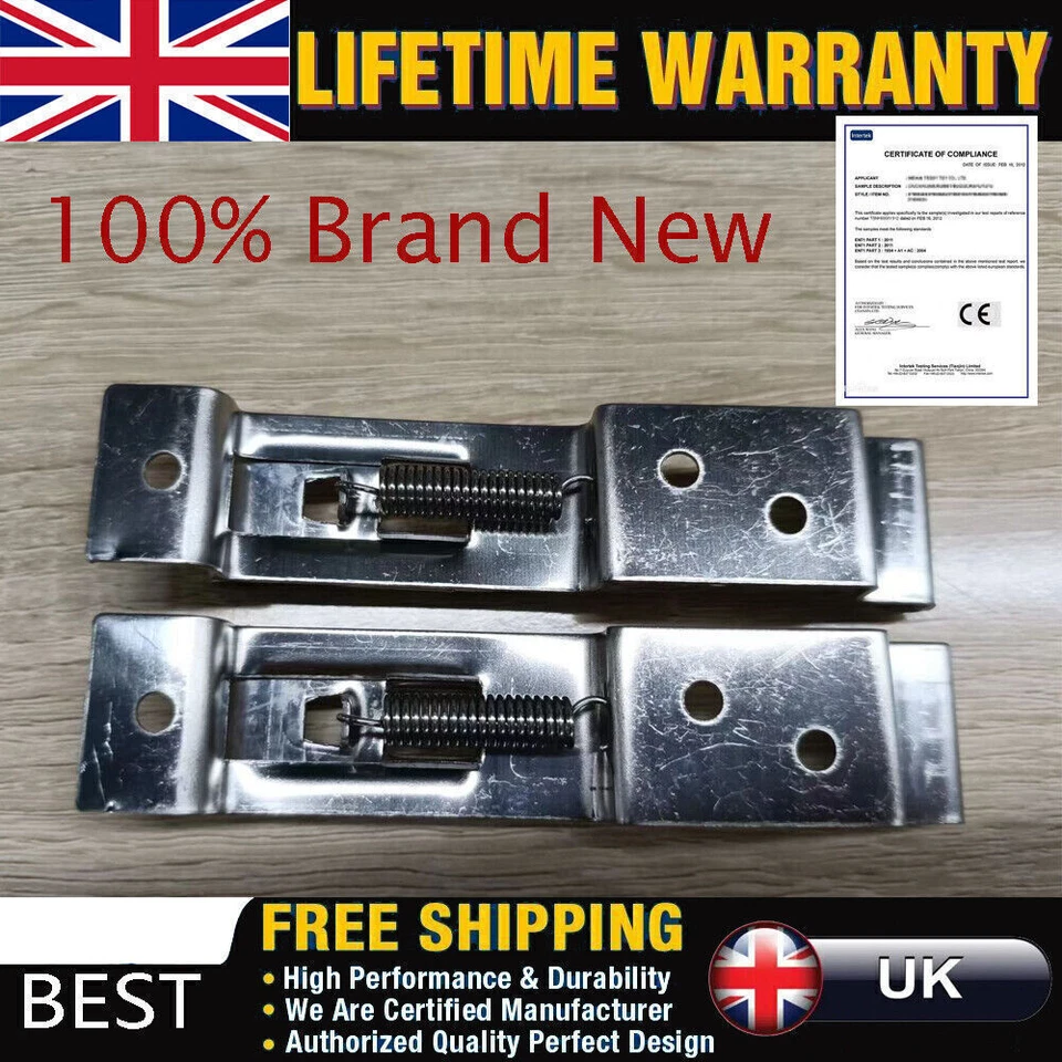 Trailer Number Plate Clips Holder Spring Loaded Stainless Steel One Pair UK - Image 1 of 1