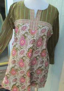 NEW Printed Crepe tunic top blouse - Printed crepe kurta size M40 - Picture 1 of 2