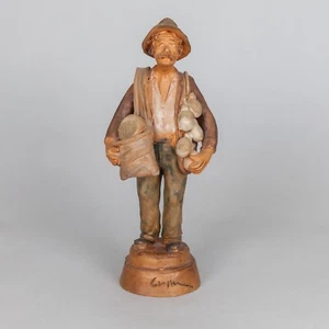Statua artigianale Caltagirone "caciottaro" in terracotta firmata - Foto 1 di 6