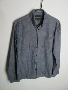 Banana Republic Chambray Untucked Slim Fit talla M Camisa Abotonada Azul Trabajo - Imagen 1 de 13
