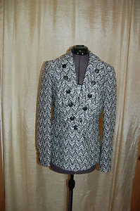 Walter Womens Jacket Tweed White and Black Blazer Size 2 - Picture 1 of 12