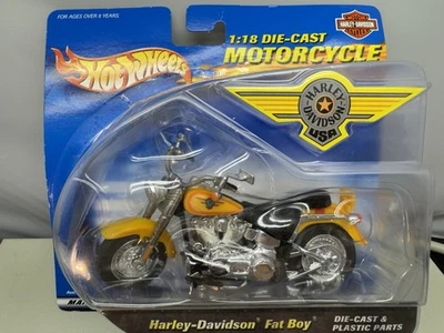 美泰风火轮哈雷戴维森胖男孩 1: 18 压铸摩托车-2000-全新带盒 — 第 1/3 张图片