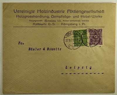 1922 Germany Timber Wholesalers, Steam Sawmills & Planing Mills Postal History - Image 1 of 2
