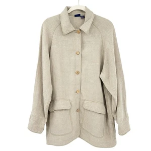 GAP Damen Vintage Beachy Neutral 100% Leinen Oversized Shirt Jacke Shacket M - Bild 1 von 6