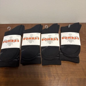 4 Paar - neue Bombas halbhohe Crew-Socken Herren/Damen Unisex Medium schwarz - 4 Paar - Bild 1 von 5