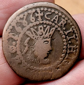 1686 ESPAÑA: Reino de Mallorca 12 negadores CARLOS II - IBIZA - Imagen 1 de 3