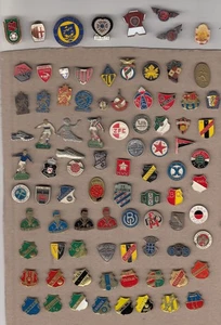 Vintage FOOTBALL CLUB pin badges Job Lot Barcelona FC Benfica Olympic Games - Picture 1 of 1