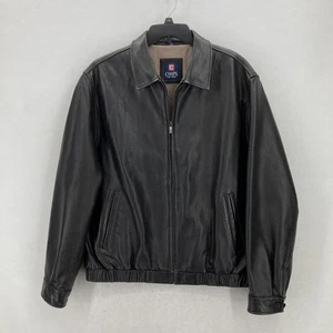 Chaps Lederjacke Herren große durchgehende Reißverschlusstaschen klassisch Baumwolle gefüttert Motorrad - Bild 1 von 18