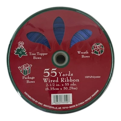 SWC 55 Yards Wired Ribbon 2.5" Snowman Pattern 100% Polyester Craft Sewing - Image 1 of 4