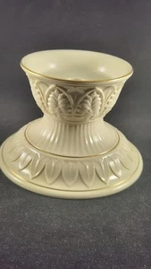 LENOX CANDLE BASE HOLDER HOLIDAY White with gold - Picture 1 of 8