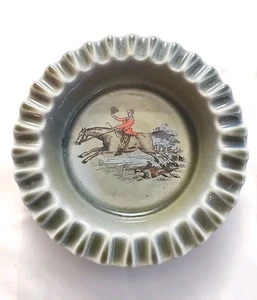 Irish Porcelain Fox Hunting Pattern Ashtray - Picture 1 of 4