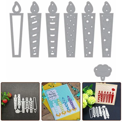 Silber Farbe Stanzschablone für Geburtstag Kerze Handwerk Scrapbooking Stempel - Bild 1 von 4