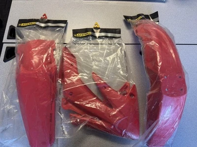 Kit de guardabarros/cubiertas de radiador Acerbis de plástico rojo Honda CRF250R CRF250X 2004-2009 Foto 1 de 4