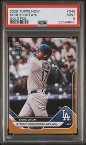 PSA 9 2025 Topps Now Shohei Ohtani Gold Foil #346 Los Angeles Dodgers 49/50 - Bild 1 von 2