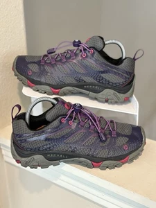 Merrell Moab Edge Hiker Hiking Shoes -Gray/Plum Plumeria Women's Size 8 - Picture 1 of 9