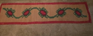 Antique Handwoven Table Runner. 97 " X 22.5". Jute Burlap / Wool? - Picture 1 of 18