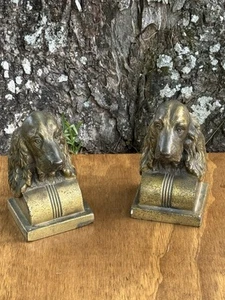 Antique Bronze Clad Jennings Brothers Irish Setter Bookends - Picture 1 of 10