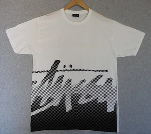 Stussy White/Black Gradient Half Body Print Tee Sz Large - Picture 1 of 7