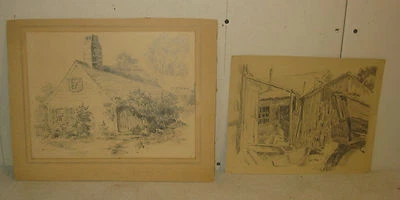 ANTIGUO H BOYLSTON DUMMER "SEDURING ROCKPORT" HOGAR MASIVO Y DIBUJOS DE CHOZA DE PESCA Foto 1 de 4