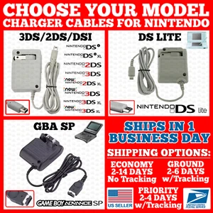 Wall Charger Charging Cable for Nintendo New/DSi/2DS/3DS/DSi/XL/GBA SP/DS Lite - Picture 1 of 5