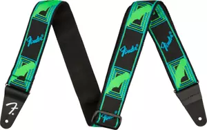 Fender 2" Neon Monogrammed Strap Blue and Green - Picture 1 of 1