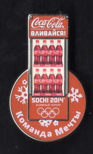 SOCHI 2014. OLYMPIC GAMES. SPONSOR PIN. COCA COLA. 'GET IN! DREAM TEAM'.
