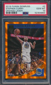 2018-19 Panini Donruss Orange Laser #2 Stephen Curry Warriors PSA 10 GEM MINT - Bild 1 von 2