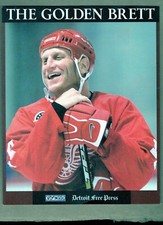 BRETT HULL The Golden Brett  Dt Free Press DETROIT RED WINGS 8x10 Collector Card