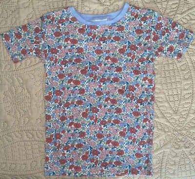 Usada en Excelente Condición Camisa Juvenil Niña Talla 7 Años Boden Boutique Niños Rosa Azul Floral Camiseta Top Foto 1 de 4
