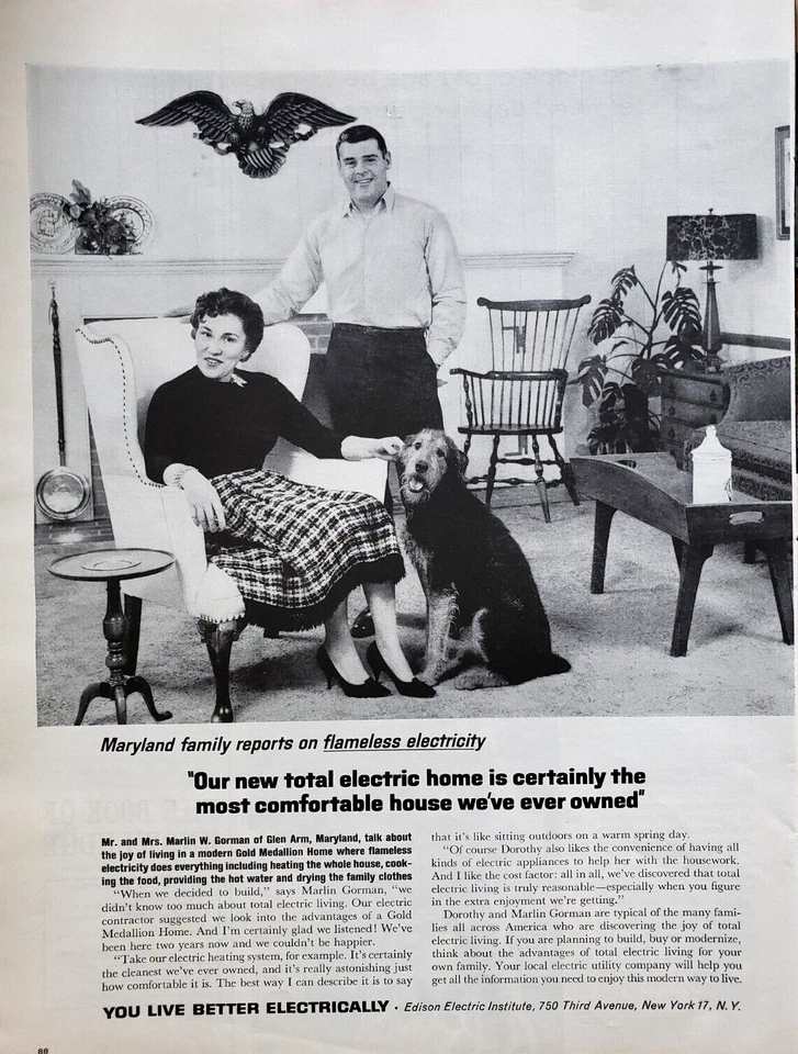 PRINT AD Edison Electric Institute 1963 Flameless Electricity Airedale Terrier - Image 1 of 1