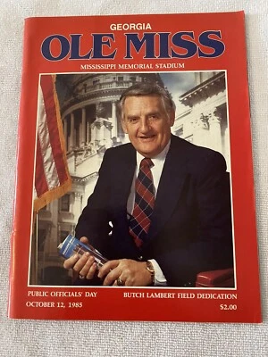 1985 Ole Miss Rebels vs Georgia Bulldogs Football Program 10/12/1985 - Image 1 of 4
