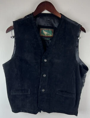Vintage Field and Stream L Black Suede Vest - Image 1 of 4