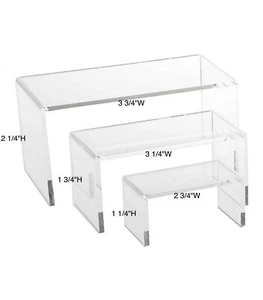 Klare Acryl Erhöhung Schmuck Vitrine Befestigung Theke Display Erhöhung 3er Set - Bild 1 von 2