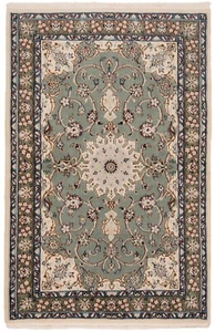 Nain 9la Hand-Knotted Persian Carpet 63x41 5/16in-Fine,Orient,Carpet,Rug,Green - Picture 1 of 9