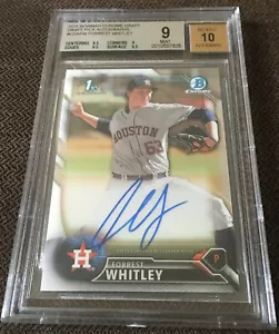 2016 BOWMAN CHROME DRAFT PICK ON CARD AUTO FORREST WHITLEY BGS 9 AUTO 10 ASTROS - Picture 1 of 5